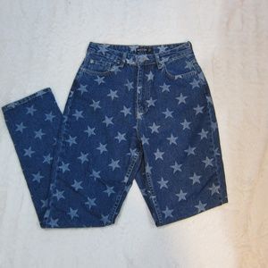 Nasty Gal Star Printed Denim Jeans